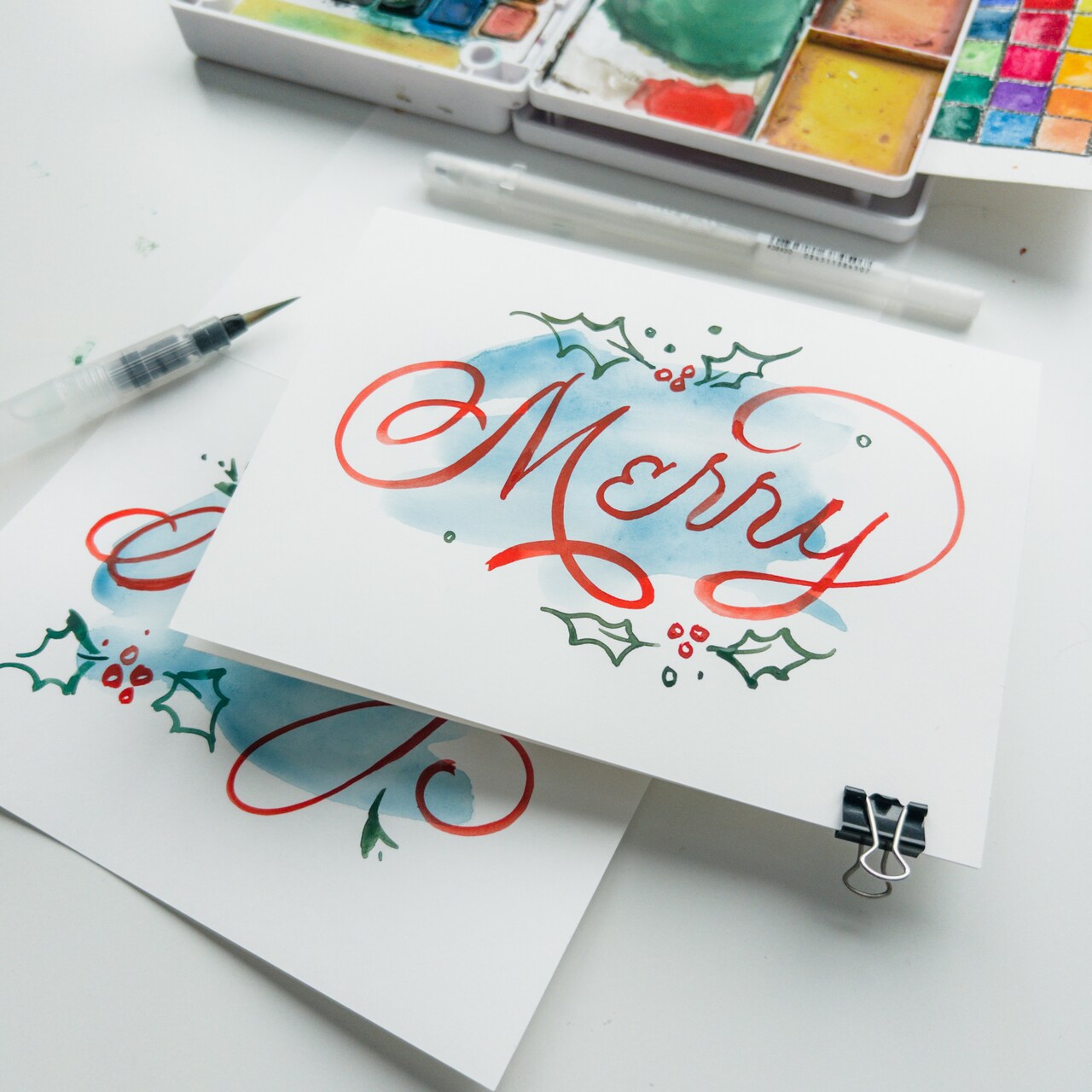 12 Days of Card Making: Watercolor Calligraphy Holiday Cards with Sakura of America